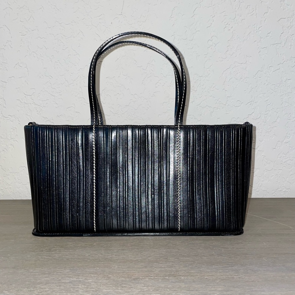 CEM Black Leather Satchel with Detachable Shoulder Strap - Picture 2 of 9